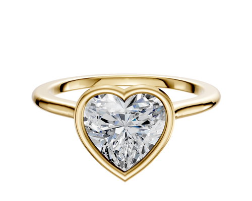14K Yellow Gold Bezel Full Bezel North/South Cathedral Dome 1.5mm Engagement Ring