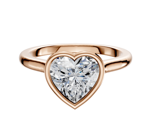 18K Rose Gold Bezel Full Bezel North/South Cathedral Dome 2.0mm Engagement Ring