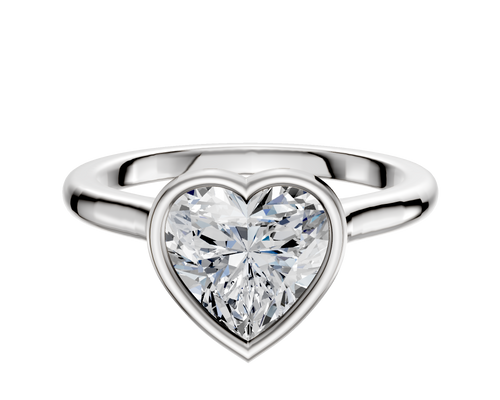 Platinum Bezel Full Bezel North/South Cathedral Dome 2.0mm Engagement Ring