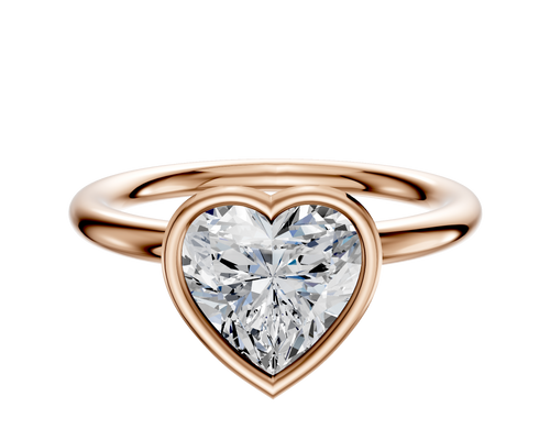 18K Rose Gold Bezel Full Bezel North/South Classic Dome 2.0mm Engagement Ring