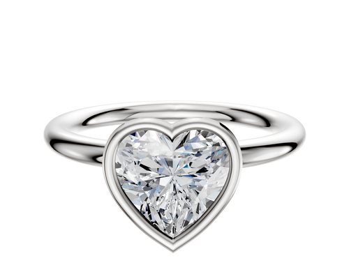 Platinum Bezel Full Bezel North/South Classic Dome 2.0mm Engagement Ring