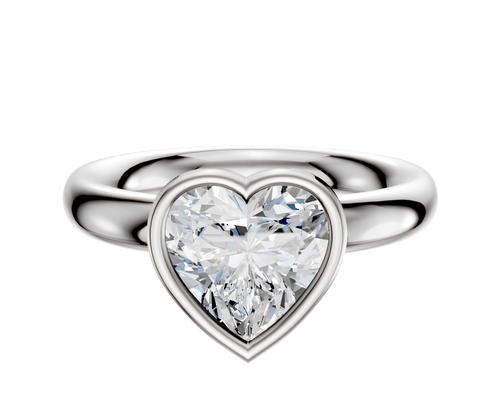 Platinum Bezel Full Bezel North/South Classic Dome 3.0mm Engagement Ring