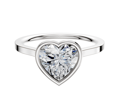 14K White Gold Bezel Full Bezel North/South Cathedral Flat 1.5mm Engagement Ring