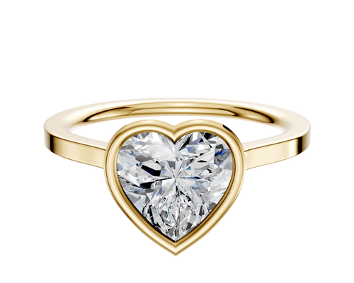 18K Yellow Gold Bezel Full Bezel North/South Cathedral Flat 1.5mm Engagement Ring