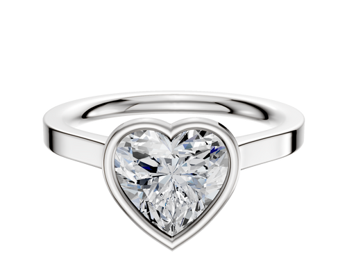 Platinum Bezel Full Bezel North/South Cathedral Flat 2.0mm Engagement Ring