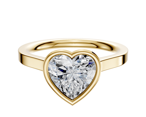 18K Yellow Gold Bezel Full Bezel North/South Cathedral Flat 2.0mm Engagement Ring