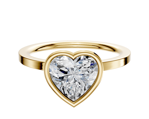 14K Yellow Gold Bezel Full Bezel North/South Classic Flat 1.5mm Engagement Ring