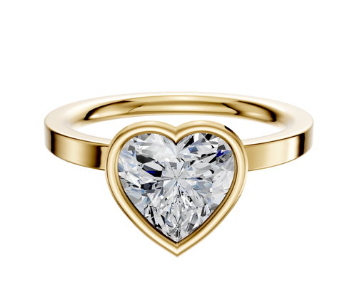 14K Yellow Gold Bezel Full Bezel North/South Classic Flat 2.0mm Engagement Ring