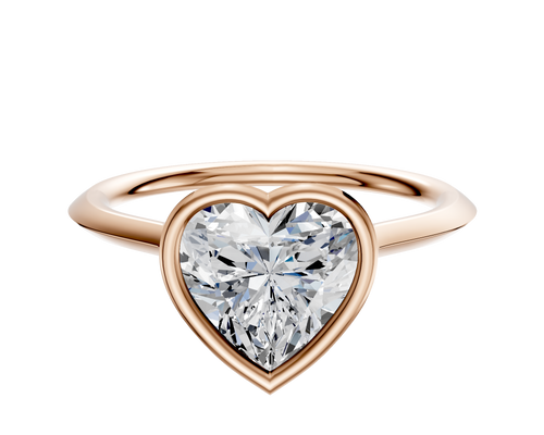 18K Rose Gold Bezel Full Bezel North/South Cathedral Knife Edge 1.5mm Engagement Ring