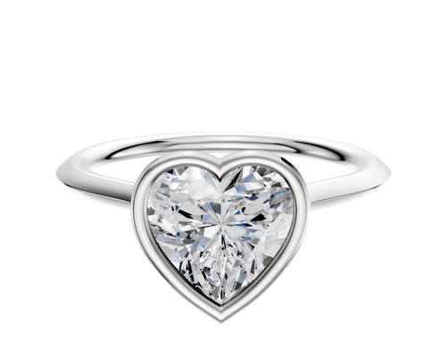 14K White Gold Bezel Full Bezel North/South Cathedral Knife Edge 1.5mm Engagement Ring