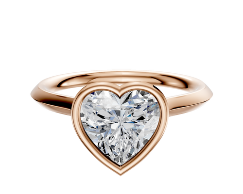 18K Rose Gold Bezel Full Bezel North/South Cathedral Knife Edge 2.0mm Engagement Ring