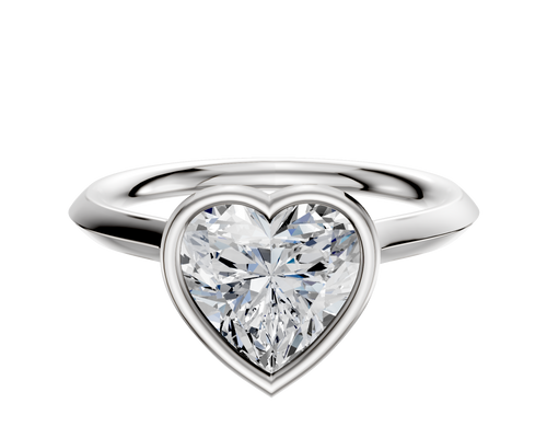14K White Gold Bezel Full Bezel North/South Cathedral Knife Edge 2.0mm Engagement Ring