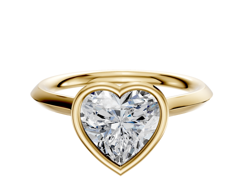 18K Yellow Gold Bezel Full Bezel North/South Cathedral Knife Edge 2.0mm Engagement Ring