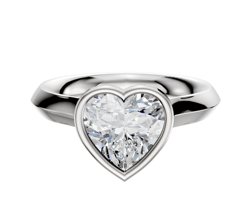 18K White Gold Bezel Full Bezel North/South Cathedral Knife Edge 3.0mm Engagement Ring