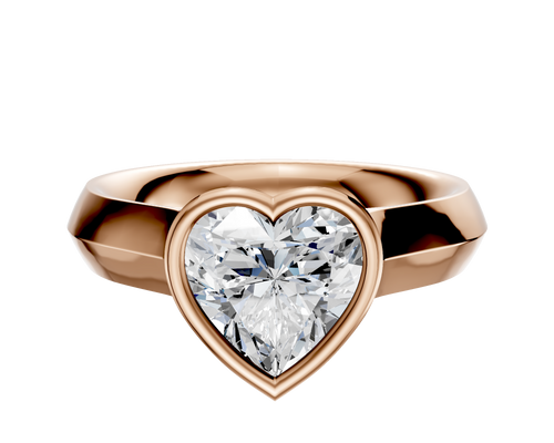 18K Rose Gold Bezel Full Bezel North/South Cathedral Knife Edge 4.0mm Engagement Ring