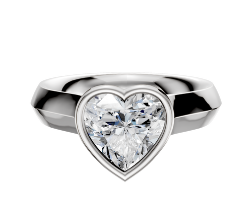 Platinum Bezel Full Bezel North/South Cathedral Knife Edge 4.0mm Engagement Ring