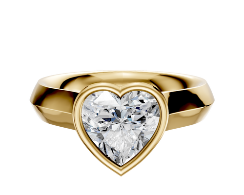 14K Yellow Gold Bezel Full Bezel North/South Cathedral Knife Edge 4.0mm Engagement Ring