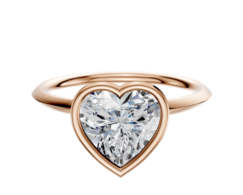 18K Rose Gold Bezel Full Bezel North/South Classic Knife Edge 1.5mm Engagement Ring