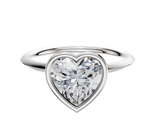 Platinum Bezel Full Bezel North/South Classic Knife Edge 1.5mm Engagement Ring