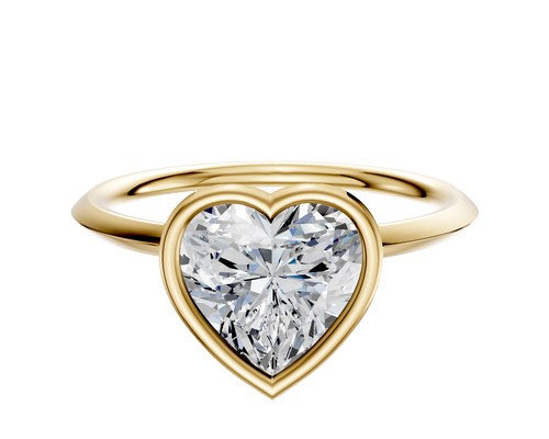 18K Yellow Gold Bezel Full Bezel North/South Classic Knife Edge 1.5mm Engagement Ring