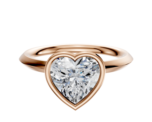 18K Rose Gold Bezel Full Bezel North/South Classic Knife Edge 2.0mm Engagement Ring