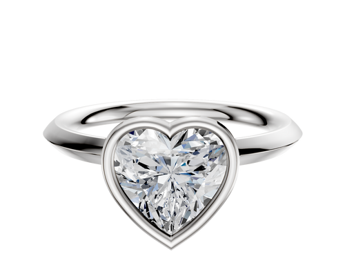 Platinum Bezel Full Bezel North/South Classic Knife Edge 2.0mm Engagement Ring
