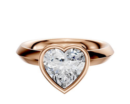 18K Rose Gold Bezel Full Bezel North/South Classic Knife Edge 3.0mm Engagement Ring