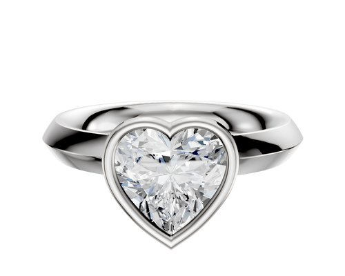 Platinum Bezel Full Bezel North/South Classic Knife Edge 3.0mm Engagement Ring