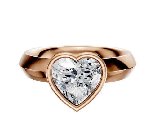 18K Rose Gold Bezel Full Bezel North/South Classic Knife Edge 4.0mm Engagement Ring