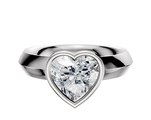 Platinum Bezel Full Bezel North/South Classic Knife Edge 4.0mm Engagement Ring