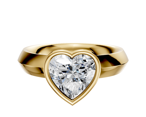 14K Yellow Gold Bezel Full Bezel North/South Classic Knife Edge 4.0mm Engagement Ring