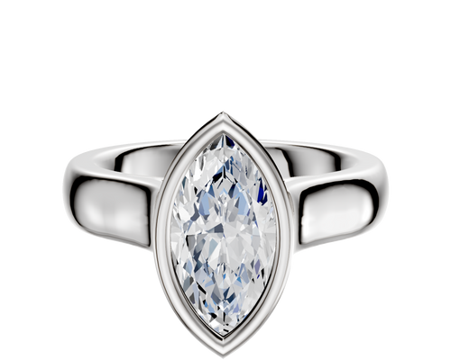 Platinum Bezel Full Bezel North/South Cathedral Dome 4.0mm Engagement Ring