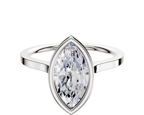 Platinum Bezel Full Bezel North/South Cathedral Flat 1.5mm Engagement Ring
