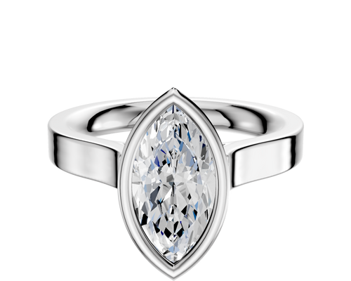Platinum Bezel Full Bezel North/South Cathedral Flat 3.0mm Engagement Ring