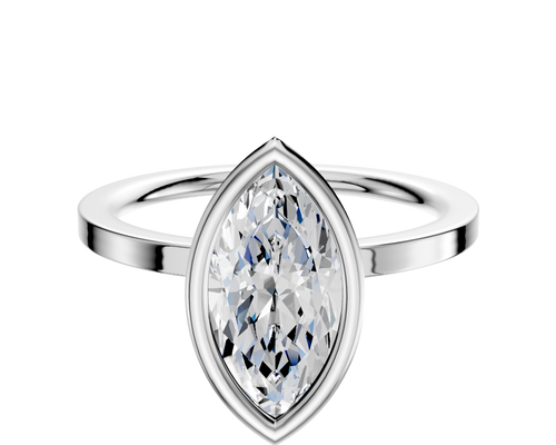 Platinum Bezel Full Bezel North/South Classic Flat 1.5mm Engagement Ring