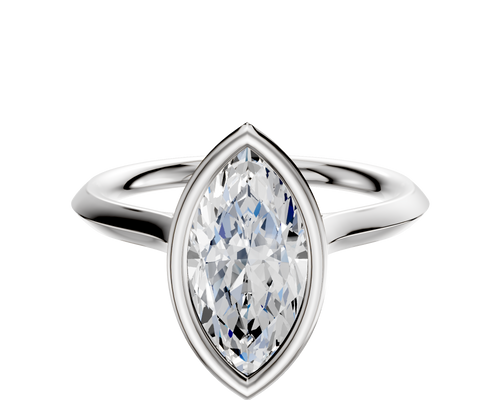 Platinum Bezel Full Bezel North/South Cathedral Knife Edge 2.0mm Engagement Ring
