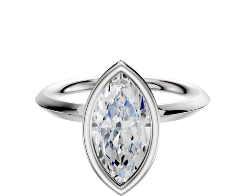 Platinum Bezel Full Bezel North/South Classic Knife Edge 2.0mm Engagement Ring