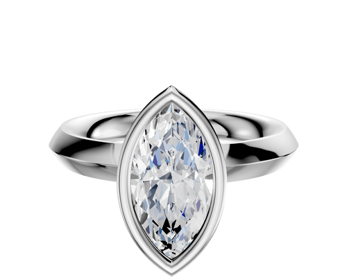 Platinum Bezel Full Bezel North/South Classic Knife Edge 3.0mm Engagement Ring