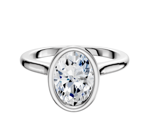 Platinum Bezel Full Bezel North/South Cathedral Dome 2.0mm Engagement Ring