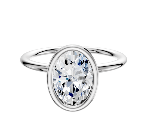 Platinum Bezel Full Bezel North/South Classic Dome 1.5mm Engagement Ring