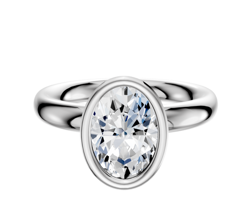 Platinum Bezel Full Bezel North/South Classic Dome 3.0mm Engagement Ring