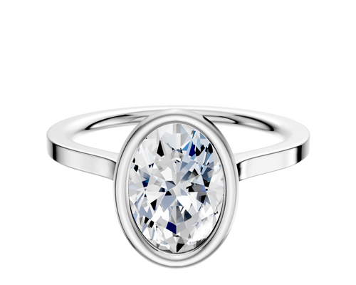 Platinum Bezel Full Bezel North/South Cathedral Flat 1.5mm Engagement Ring