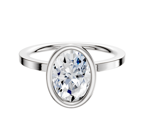 Platinum Bezel Full Bezel North/South Classic Flat 1.5mm Engagement Ring