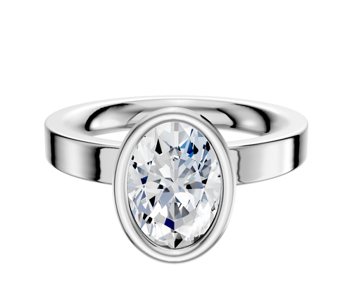 Platinum Bezel Full Bezel North/South Classic Flat 3.0mm Engagement Ring