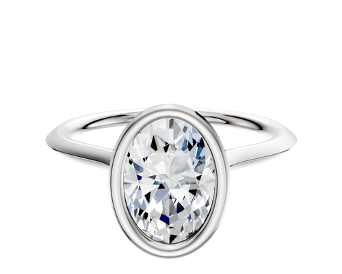 Platinum Bezel Full Bezel North/South Cathedral Knife Edge 1.5mm Engagement Ring