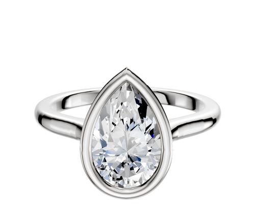 Platinum Bezel Full Bezel North/South Cathedral Dome 2.0mm Engagement Ring