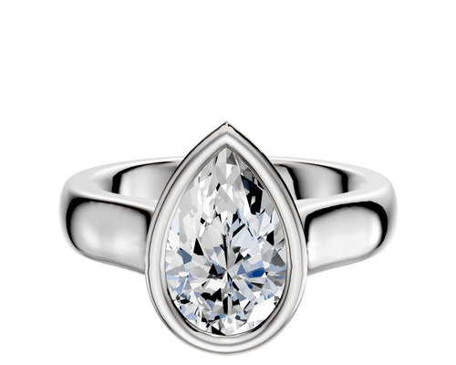 Platinum Bezel Full Bezel North/South Cathedral Dome 4.0mm Engagement Ring