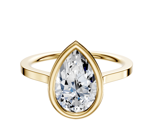 18K Yellow Gold Bezel Full Bezel North/South Cathedral Flat 1.5mm Engagement Ring