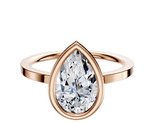 18K Rose Gold Bezel Full Bezel North/South Classic Flat 1.5mm Engagement Ring