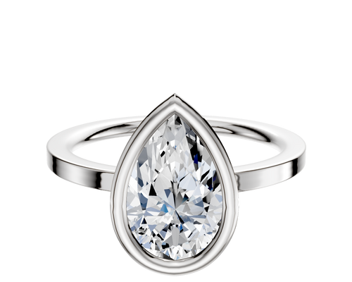 Platinum Bezel Full Bezel North/South Classic Flat 1.5mm Engagement Ring